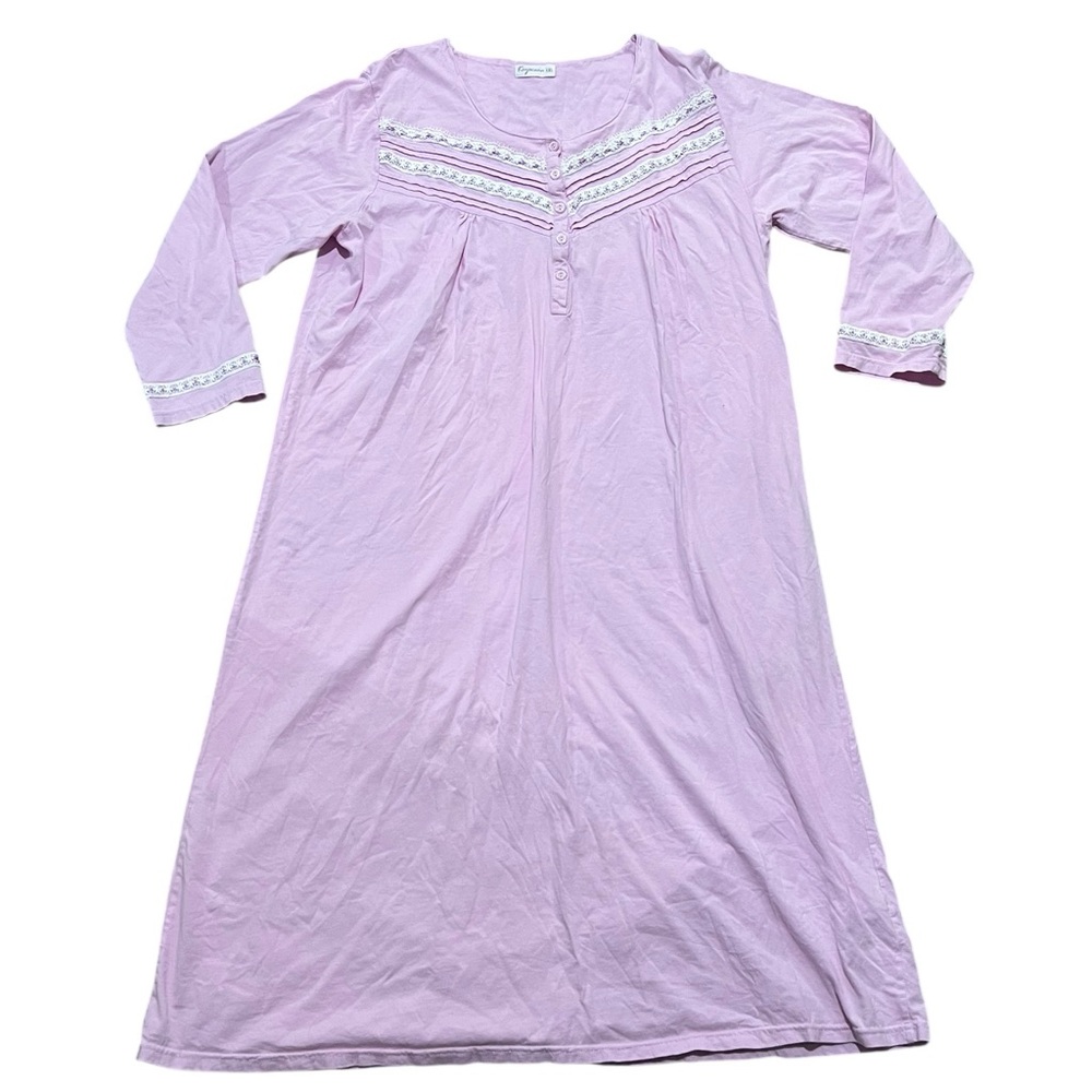 Keyocean Cotton Pink & White XXL women’s Nightgown